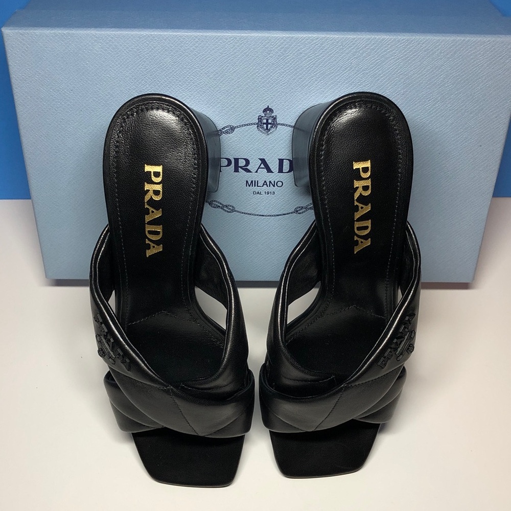 New Authentic Prada Black Leather Mules for Women Size 38! - Picture 10 of 12
